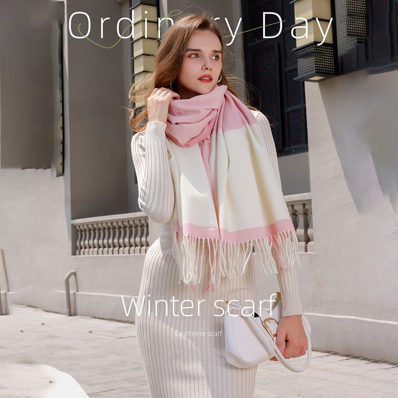  Khăn quàng choàng cổ len Cashmere giữ ấm cao cấp phong cách châu Âu Mỹ sang trọng AGANA - KC444 