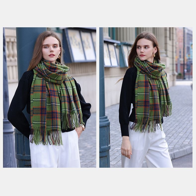  Khăn quàng choàng cổ len Cashmere giữ ấm cao cấp phong cách châu Âu Mỹ sang trọng AGANA - KC449 