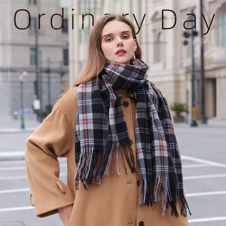  Khăn quàng choàng cổ len Cashmere giữ ấm cao cấp phong cách châu Âu Mỹ sang trọng AGANA - KC451 