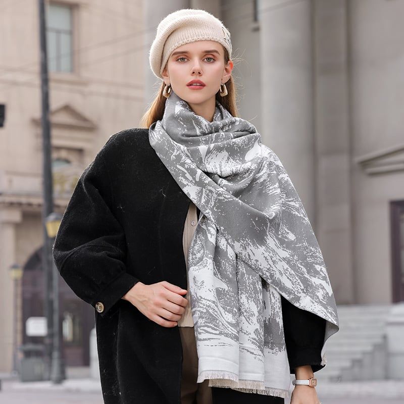  Khăn quàng choàng cổ len Cashmere giữ ấm cao cấp phong cách châu Âu Mỹ sang trọng AGANA - KC453 