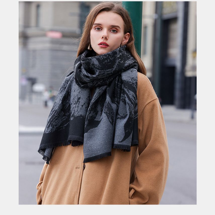  Khăn quàng choàng cổ len Cashmere giữ ấm cao cấp phong cách châu Âu Mỹ sang trọng AGANA - KC455 