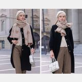  Khăn quàng choàng cổ len Cashmere giữ ấm cao cấp phong cách châu Âu Mỹ sang trọng AGANA - KC456 