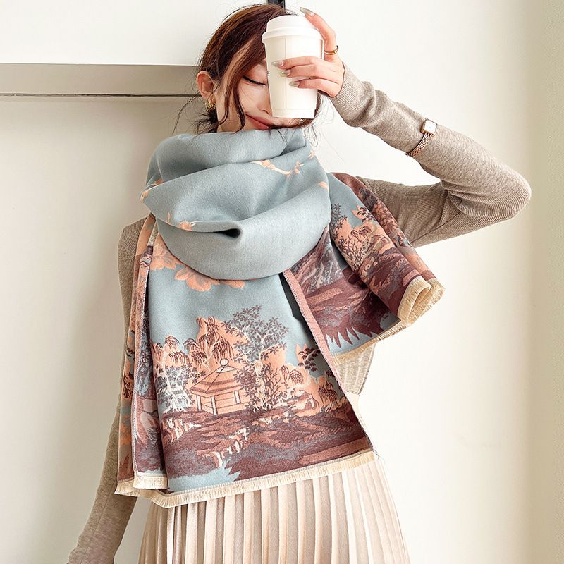  Khăn quàng choàng cổ len Cashmere cho nữ giữ ấm cao cấp phong cách Hàn Quốc đẹp sang trọng AGANA - KC461 