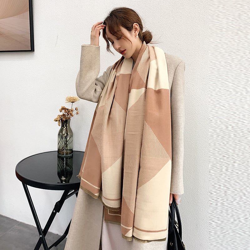  Khăn quàng choàng cổ len Cashmere cho nữ giữ ấm cao cấp phong cách Hàn Quốc đẹp sang trọng AGANA - KC464 
