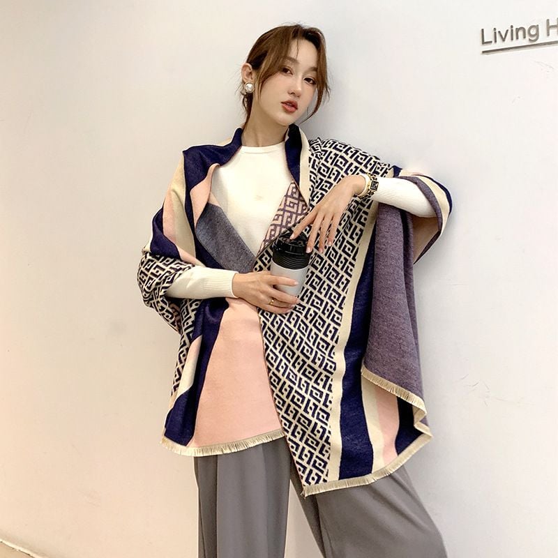  Khăn quàng choàng cổ len Cashmere cho nữ giữ ấm cao cấp phong cách Hàn Quốc đẹp sang trọng AGANA - KC474 