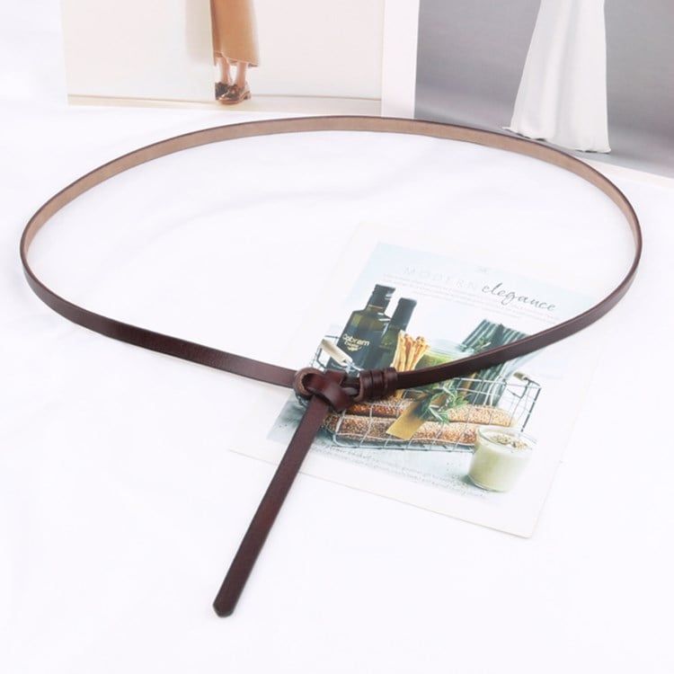  Thắt lưng nữ da bò thật AGANA dây nịt da thật đai váy da thật Hàn Quốc cao cấp phong cách hiện đại - DNT009 