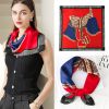  Khăn quàng cổ size vuông 70cm lụa mỏng nhẹ thích hợp cho mùa hè mùa xuân mùa thu chống nắng họa tiết yên ngựa màu đỏ AGANA- KL409 