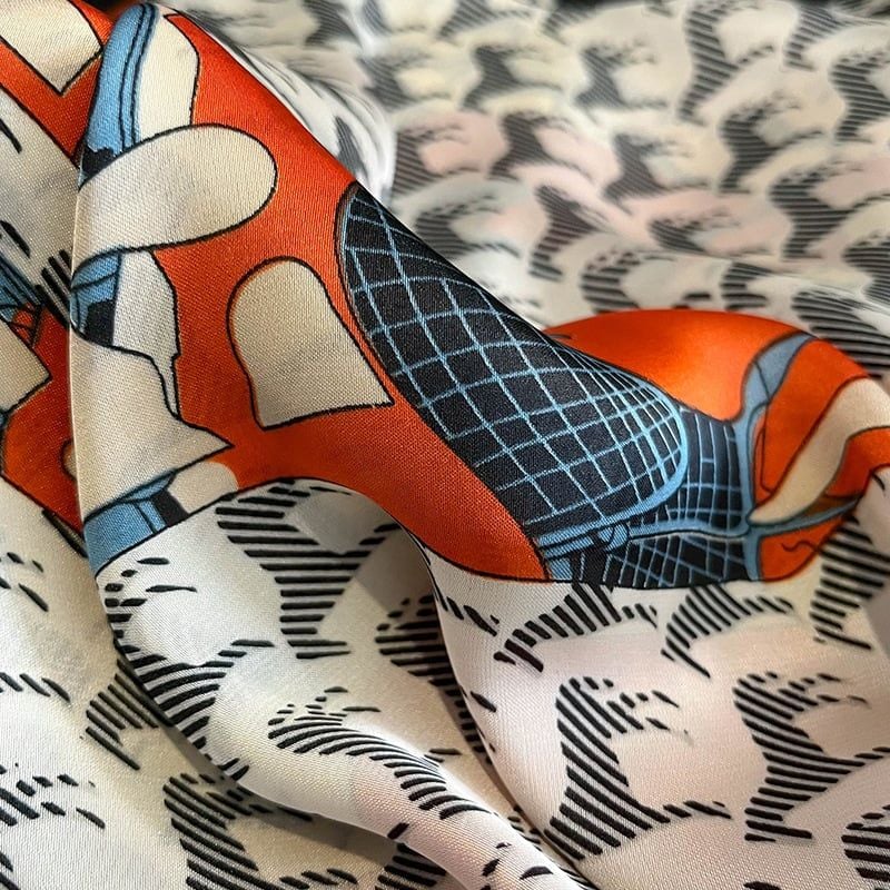  Khăn quàng choàng cổ lụa cao cấp cho nữ văn phòng sở đẹp màu cam AGANA - KS211 