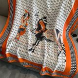  Khăn quàng choàng cổ lụa cao cấp cho nữ văn phòng sở đẹp màu cam AGANA - KS211 