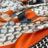  Khăn quàng choàng cổ lụa cao cấp cho nữ văn phòng sở đẹp màu cam AGANA - KS211 