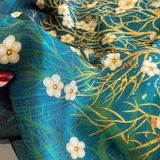  Khăn quàng choàng cổ lụa cao cấp cho nữ văn phòng sở đẹp màu vàng xanh AGANA - KS214 