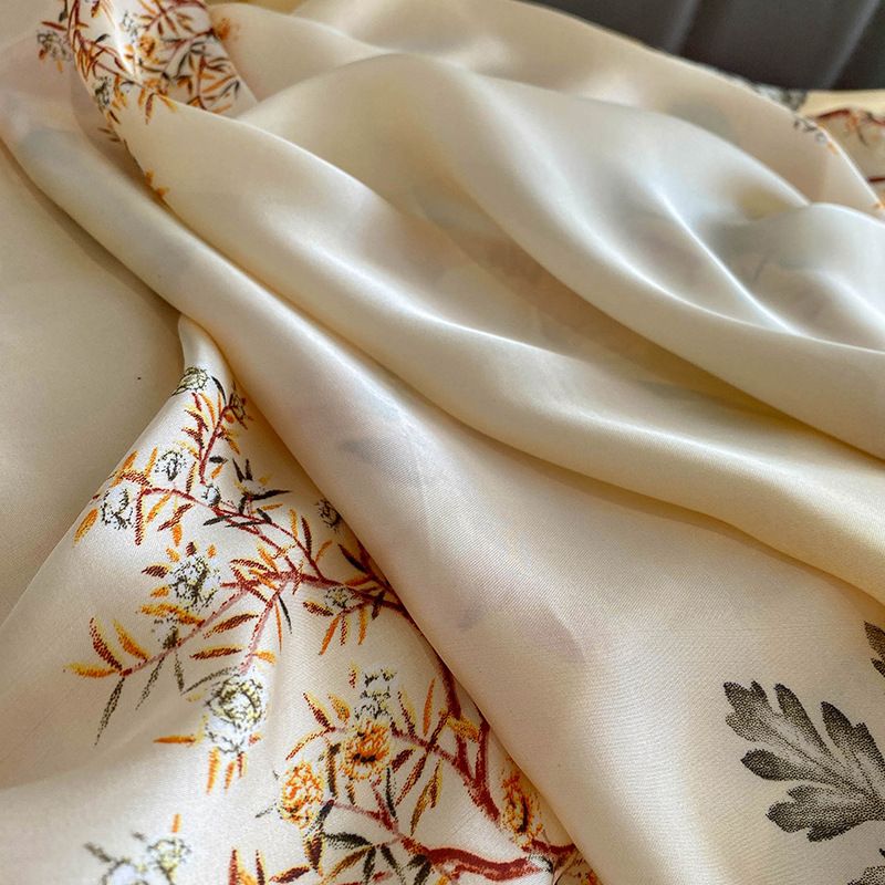  Khăn quàng choàng cổ lụa cao cấp cho nữ văn phòng sở đẹp màu vàng AGANA - KS217 