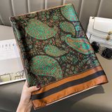  Khăn quàng choàng cổ lụa cao cấp cho nữ văn phòng sở đẹp màu xanh rêu AGANA - KS218 