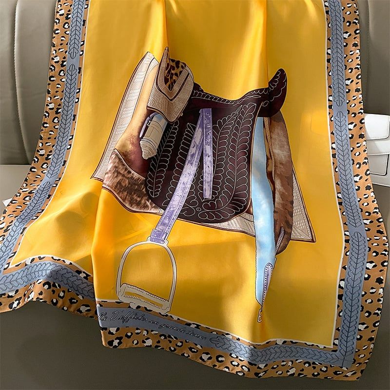  Khăn quàng choàng cổ lụa cao cấp cho nữ văn phòng sở đẹp màu vàng AGANA - KS219 