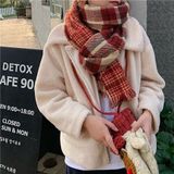  Khăn quàng choàng cổ len Cashmere giữ ấm cao cấp caro màu đỏ đô đẹp sang trọng AGANA - KC398 