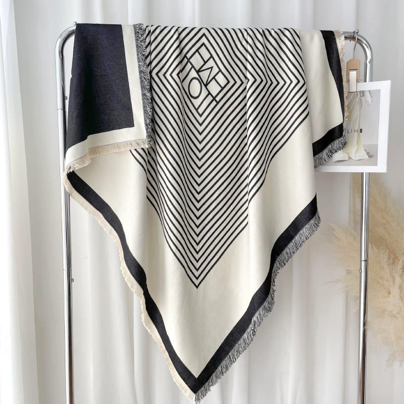  Khăn quàng choàng cổ vuông len Cashmere giữ ấm cao cấp phong cách Hàn Quốc đẹp sang trọng - KC400 