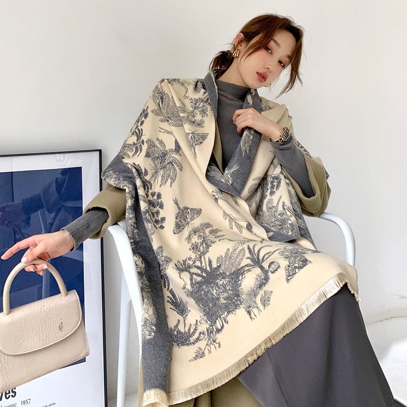  Khăn quàng choàng cổ len Cashmere giữ ấm cao cấp phong cách Hàn Quốc đẹp sang trọng - KC407 