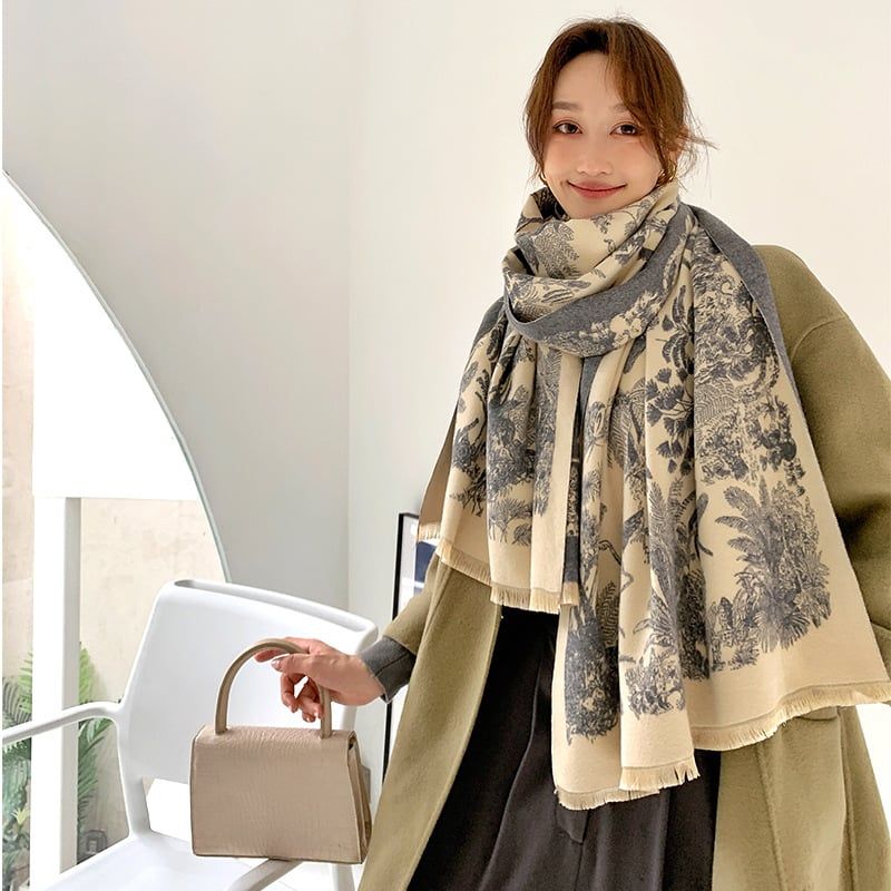  Khăn quàng choàng cổ len Cashmere giữ ấm cao cấp phong cách Hàn Quốc đẹp sang trọng - KC407 