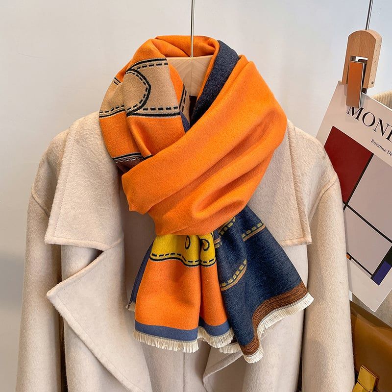  Khăn quàng choàng cổ len Cashmere giữ ấm cao cấp phong cách Hàn Quốc đẹp sang trọng - KC411 