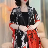  Quà tặng 20/10 cho sếp nữ, vợ, cô giáo, giáo viên nữ, mẹ và bạn gái, người yêu nữ quà tặng Khăn quàngchoàng cổ lụa cao cấp cho nữ văn phòng sở đẹp màu đỏ hoa hồng AGANA - KS184 