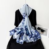  Quà tặng 20/10 cho sếp nữ, vợ, cô giáo, giáo viên nữ, mẹ và bạn gái, người yêu nữ quà tặng Khăn quàngchoàng cổ lụa cao cấp cho nữ văn phòng sở đẹp màu xanh AGANA - KS158 