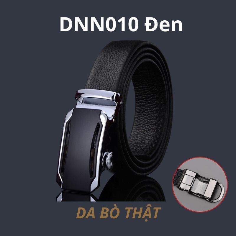  Quà tặng 20/10 cho đối tác nam, sếp nam, đồng nghiệp nam, người yêu nam ,bạn bè, anh trai hoặc người thân quà tặng Thắt lưng nam da bò thật khóa tự động hợp kim chống rỉ AGANA dây nịt nam cao cấp khóa lỗ kim da bò bền bỉ thời trang - Màu Đen - DNN010 