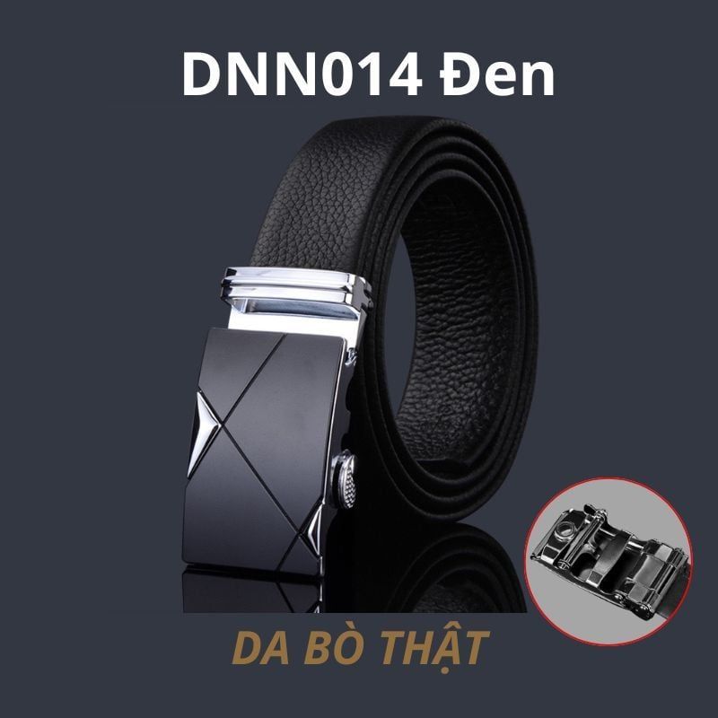  Quà tặng 20/10 cho đối tác nam, sếp nam, đồng nghiệp nam, người yêu nam ,bạn bè, anh trai hoặc người thân quà tặng Thắt lưng nam da bò thật khóa tự động hợp kim chống rỉ AGANA dây nịt nam cao cấp khóa lỗ kim da bò bền bỉ thời trang - Màu Đen - DNN014 