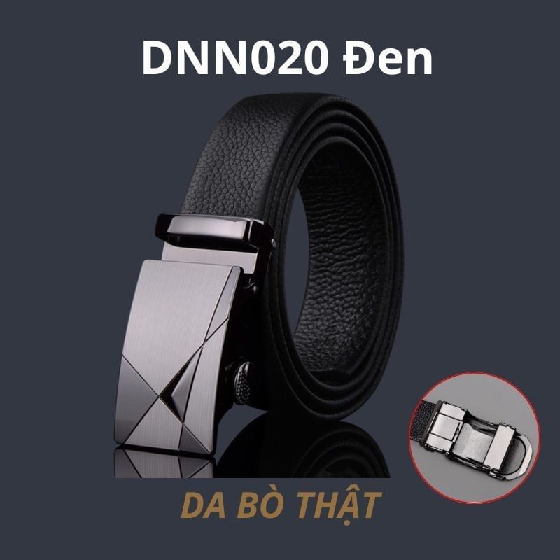  Quà tặng 20/10 cho đối tác nam, sếp nam, đồng nghiệp nam, người yêu nam ,bạn bè, anh trai hoặc người thân quà tặng Thắt lưng nam da bò thật khóa tự động hợp kim chống rỉ AGANA dây nịt nam cao cấp khóa lỗ kim da bò bền bỉ thời trang - Màu Đen - DNN020 
