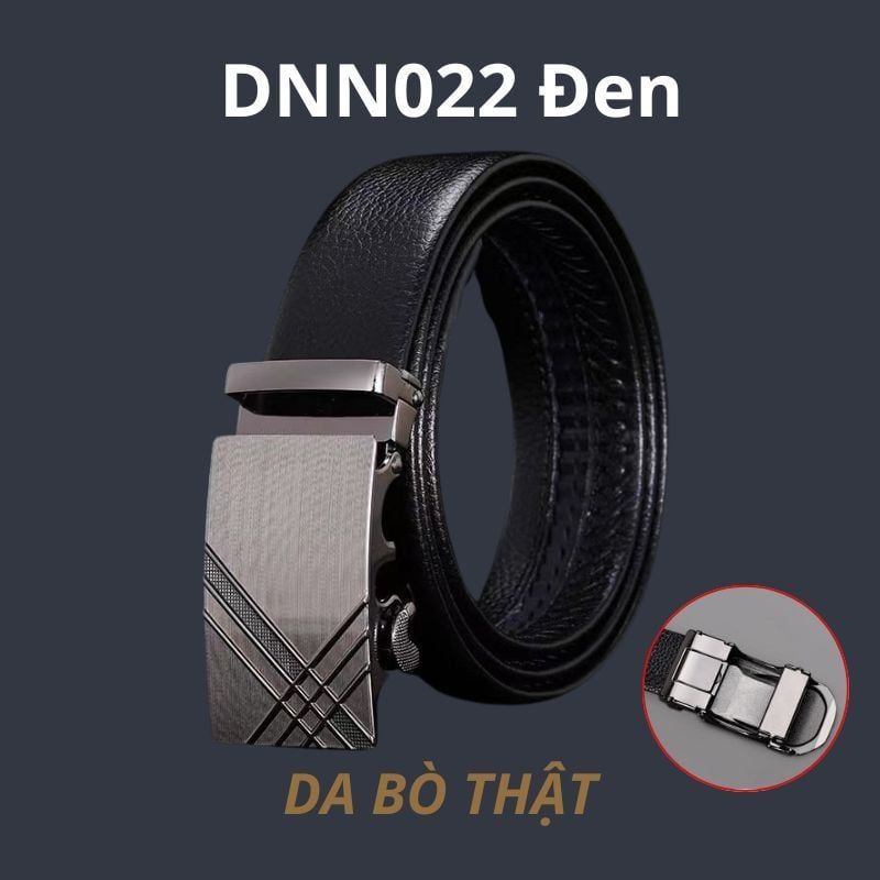  Quà tặng 20/10 cho đối tác nam, sếp nam, đồng nghiệp nam, người yêu nam ,bạn bè, anh trai hoặc người thân quà tặng Thắt lưng nam da bò thật khóa tự động hợp kim chống rỉ AGANA dây nịt nam cao cấp khóa lỗ kim da bò bền bỉ thời trang - Màu Đen - DNN022 