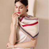  Khăn quàng cổ size 70cm lụa mỏng nhẹ thích hợp cho mùa hè mùa xuân mùa thu chống nắng họa tiết yên ngựa màu be AGANA- KL407 