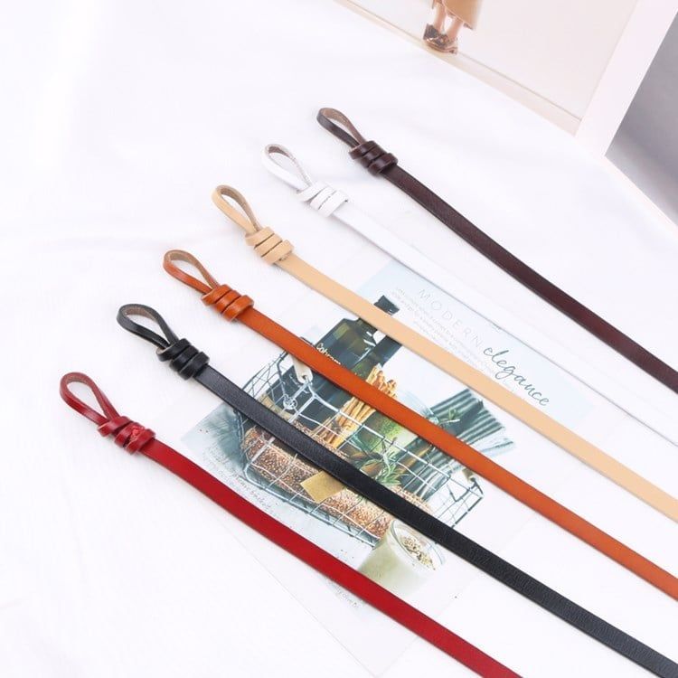 Thắt lưng nữ da bò thật AGANA dây nịt da thật đai váy da thật Hàn Quốc cao cấp phong cách hiện đại - DNT009 