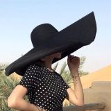 Mũ Nón Cói Vành Siêu To Rộng Le Chapeau Bomba (jacquemus Brand) Màu Đen - Mã NC456 