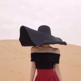  Mũ Nón Cói Vành Siêu To Rộng Le Chapeau Bomba (jacquemus Brand) Màu Đen - Mã NC456 