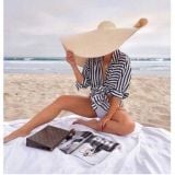  Mũ nón cói đi biển rộng vành tròn siêu to rộng đẹp cho nữ Le Chapeau Bomba (jacquemus Brand) màu be - Mã NC455 