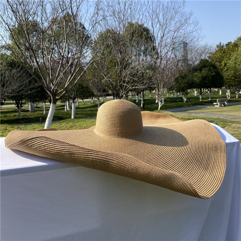  Mũ nón cói đi biển rộng vành tròn đẹp cho nữ vành siêu to Le Chapeau Bomba (jacquemus Brand) màu nâu - NC454 