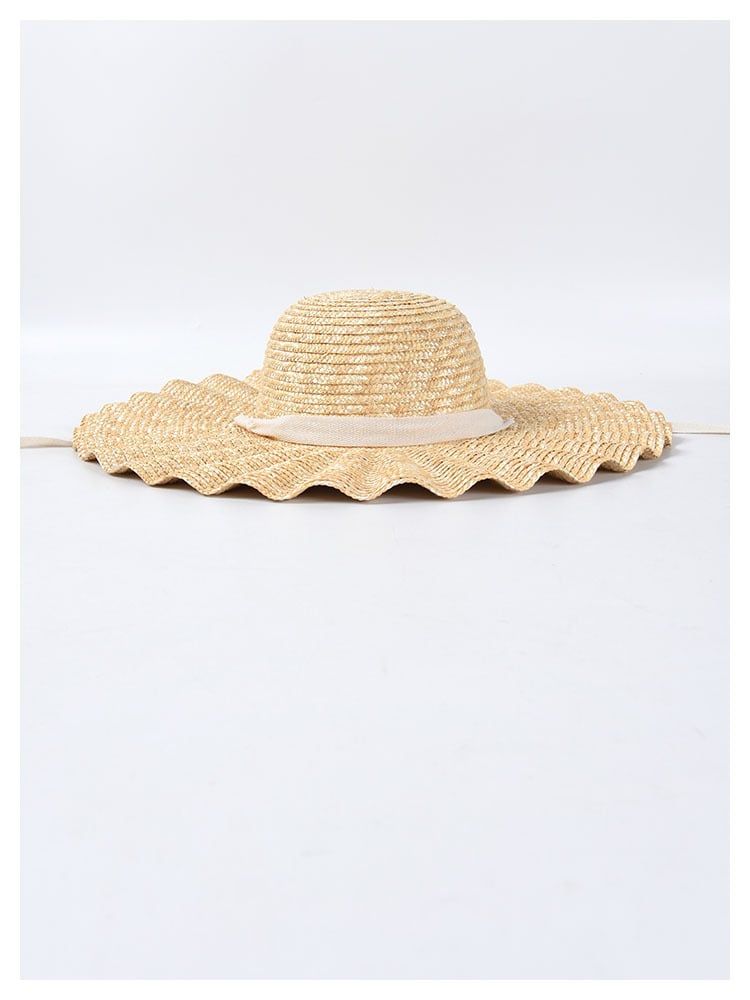  Mũ nón cói đi biển rộng vành tròn đẹp cho nữ vành mặt trời vintage sợi tự nhiên cao cấp nơ trắng - NC450 