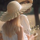  Mũ nón cói đi biển rộng vành tròn đẹp cho nữ vành mặt trời vintage sợi tự nhiên cao cấp nơ trắng - NC450 