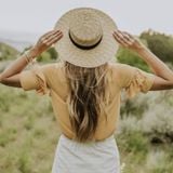  Mũ Cói Âu Mỹ Vintage Sợi Tự Nhiên Cao Cấp Nơ Đen - Mũ Nón Đi Biển - Mã NC448 