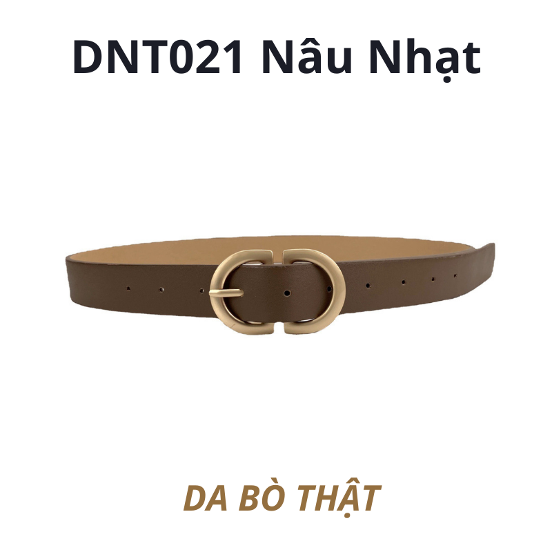  Thắt lưng nữ da bò thật AGANA dây nịt da thật đai váy da thật Hàn Quốc cao cấp phong cách hiện đại - DNT021 