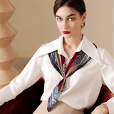  Khăn quàng cổ size vuông 70cm lụa mỏng nhẹ thích hợp cho mùa hè mùa xuân mùa thu chống nắng họa tiết tế bào tương phản màu xám AGANA- KL411 