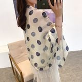  Khăn quàng choàng cổ lụa cao cấp cho nữ văn phòng sở đẹp màu trắng AGANA - KS174 