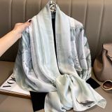  Khăn quàng choàng cổ lụa cao cấp cho nữ văn phòng sở đẹp họa tiết hoa sen AGANA - KS190 