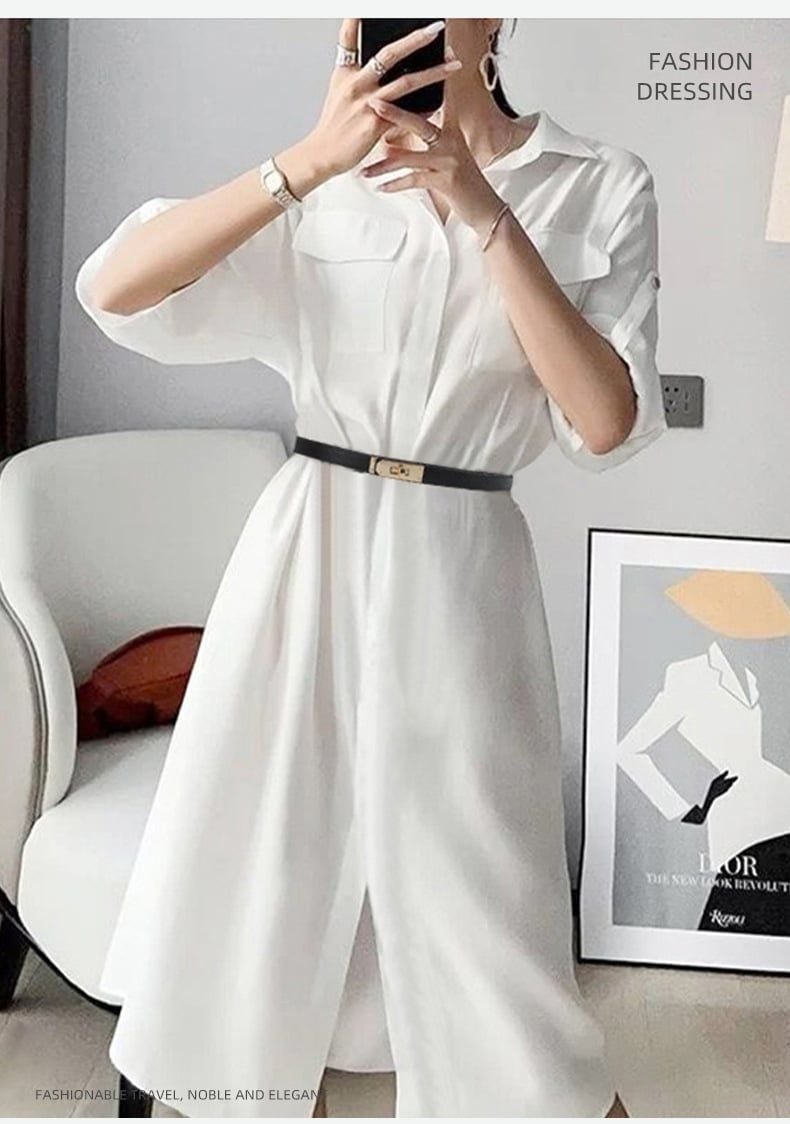  Thắt lưng nữ da bò thật AGANA dây nịt da thật đai váy da thật Hàn Quốc cao cấp phong cách hiện đại - DNT010 