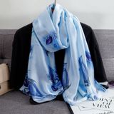  Khăn quàng choàng cổ lụa cao cấp cho nữ văn phòng sở đẹp màu xanh AGANA - KS158 