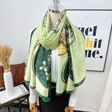  Khăn quàng choàng cổ lụa cao cấp cho nữ văn phòng sở đẹp màu xanh AGANA - KS176 