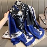  Khăn quàng choàng cổ lụa cao cấp cho nữ văn phòng sở đẹp màu xanh hoa hồng AGANA - KS185 