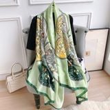  Khăn quàng choàng cổ lụa cao cấp cho nữ văn phòng sở đẹp màu xanh AGANA - KS176 