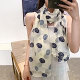  Khăn quàng choàng cổ lụa cao cấp cho nữ văn phòng sở đẹp màu trắng AGANA - KS174 