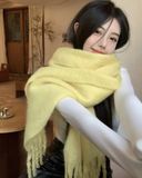  Khăn quàng choàng cổ len Cashmere cao cấp AGANA giữ ấm màu trơn pastel phong cách Hàn Quốc đẹp sang trọng KCL004 