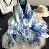  Khăn quàng choàng cổ lụa cao cấp cho nữ văn phòng sở đẹp màu xanh AGANA - KS158 